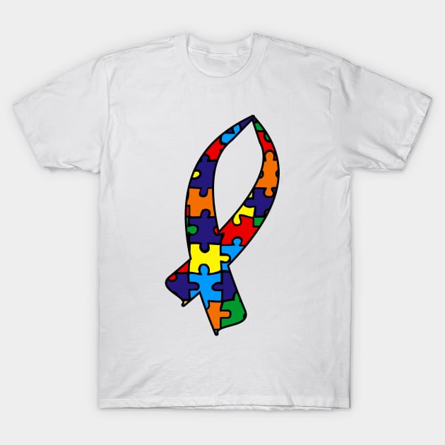Autism Awareness Ribbon T-Shirt by BlakCircleGirl